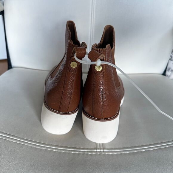Vionic Aliso Wedge Chelsea Boots Women's Brown Leather Comfort Size 8 - Picture 5 of 6
